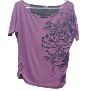 Y2K Soft Grunge Dark Romantic Lace Floral Ruched Casual Graphic Going Out Top